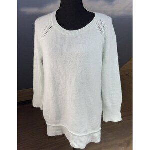 Cynthia Rowley Women L  Seafoam Green Angora Rabbit Hair Nylon Knit Soft Sweater